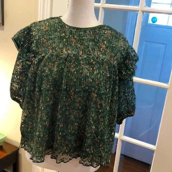 Anthropologie Porridge Short sleeve gauzy pullover shirt. - Picture 1 of 10